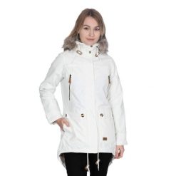 Parka Damska Wodoodporne Clea. Białe parki damskie Trespass, l, bez wzorów, z materiału, z kapturem. Za 250.99 zł.