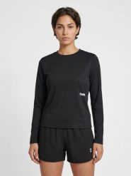 Damska koszulka z długim rękawem Hummel Pulse. Czarne t-shirty damskie Hummel, xs, bez wzorów, z jersey, klasyczne, bez kołnierzyka. Za 123.50 zł.