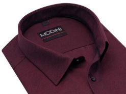 Bordowa koszula męska Modini z długim rękawem - burgund DD19. Czerwone koszule męskie Modini Moda Męska, m, bez wzorów, z bawełny, casualowe, bez kołnierzyka, bez ramiączek. W wyprzedaży za 179.10 zł.