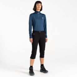 Damskie spodnie trekkingowe 3/4 Melodic II. Czarne szorty sportowe damskie Dare 2b, bez wzorów, sportowe, trekkingowe. W wyprzedaży za 153.65 zł.