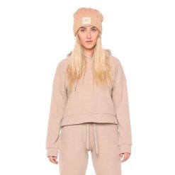 Bluza miękki z kaptur na co dzień na siłownię. Brązowe bluzy sportowe damskie LEONE 1947 APPAREL, bez wzorów, z bawełny, bez kaptura, na fitness i siłownię. Za 303.12 zł.