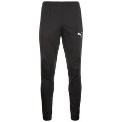 Spodnie dresowe męskie Puma Liga. Czarne spodnie sportowe męskie Puma, m, bez wzorów, z dresówki, do piłki nożnej. Za 119.00 zł.