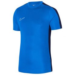 Męska Koszulka Academy 23 SS DriFIT. Niebieskie koszulki sportowe męskie Nike, m, bez wzorów, bez kołnierzyka, bez ramiączek, trekkingowe. Za 138.99 zł.