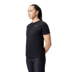 Koszulka T-Shirt damski Speedo Pro Female Tee. Czarne koszulki sportowe damskie Speedo, bez wzorów, bez kołnierzyka, bez ramiączek. Za 257.81 zł.