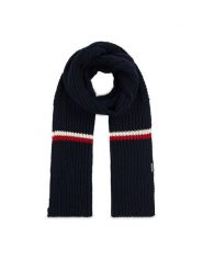 Tommy Hilfiger Szalik Monotype Chunky Knit Scarf AM0AM11507 Granatowy. Niebieskie rękawiczki męskie Tommy Hilfiger, bez wzorów, z syntetyku. Za 439.99 zł.
