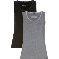 Top (2 szt.) bonprix szary melanż + czarny. Topy damskie marki bonprix. Za 55.98 zł.