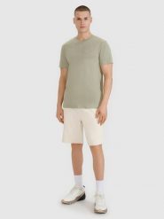 4F Spodenki dresowe męskie - beżowe 3XL. Brązowe krótkie spodenki sportowe męskie 4f, l, bez wzorów, z bawełny. W wyprzedaży za 79.99 zł.