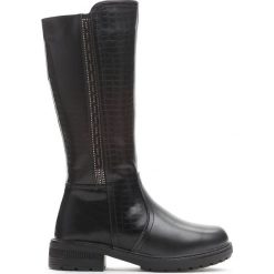 Czarne Kozaki Sound Mind. Czarne buty zimowe dziewczęce Born2be, z materiału. Za 99.99 zł.