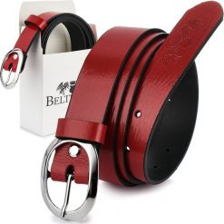 Beltimore Beltimore skórzany damski pasek do spodni 3 cm czerwony U51. Czerwone paski damskie Beltimore, bez wzorów. Za 47.99 zł.