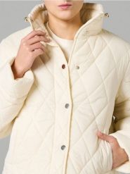 Pikowana kurtka - kremowy. Białe kurtki damskie Sinsay, l, bez wzorów, bez kaptura. Za 69.99 zł.