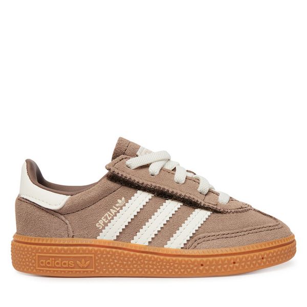 Sneakersy adidas. Brązowe trampki i tenisówki chłopięce Adidas, bez wzorów, bez zapięcia. Za 233.99 zł.