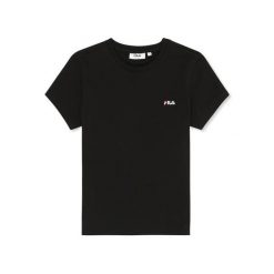 Koszulka FILA Trivero Slim Fit Czarna. Czarne koszulki sportowe damskie Fila, l, bez wzorów, z bawełny, bez kołnierzyka, bez ramiączek. Za 169.75 zł.