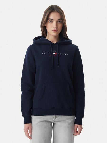 Tommy Jeans Bluza Linear DW0DW23485 Granatowy Regular Fit. Niebieskie bluzy damskie Tommy Jeans, s, bez wzorów, z bawełny, bez kaptura. Za 409.99 zł.