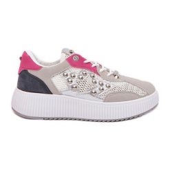Buty Sportowe Damskie Z Siateczką I Ćwiekami Szare. Szare obuwie sportowe damskie bez wzorów, trekkingowe. Za 155.14 zł.