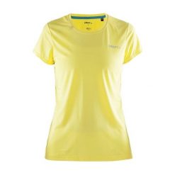 Craft Pure Light Tee Yellow Women S. Żółte koszulki sportowe damskie Craft, s, bez wzorów, bez kołnierzyka, bez ramiączek, do biegania. Za 166.00 zł.