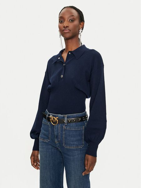 Pinko Sweter Costina 104016 A15S Granatowy Regular Fit. Niebieskie swetry damskie Pinko, m, bez wzorów, z syntetyku, bez kołnierzyka, bez ramiączek, bez kaptura. Za 549.99 zł.