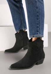 Czarne Botki Kowbojki na Obcasie na Suwak Evitha. Czarne botki damskie Born2be, z jeansu, eleganckie, bez obcasa, na obcasie, bez zapięcia. Za 139.99 zł.