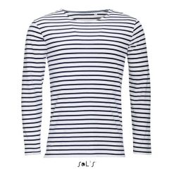 T-shirt ML Sol's Marine. Białe t-shirty męskie SOL'S, m, bez wzorów, marine, bez kołnierzyka. W wyprzedaży za 111.25 zł.