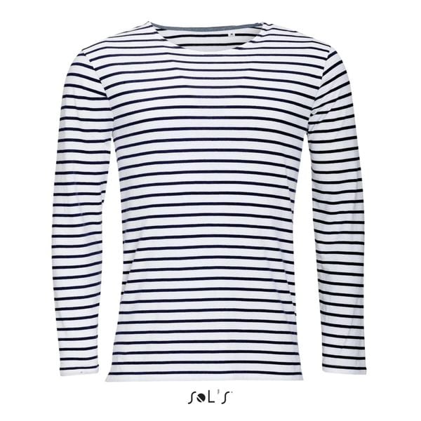 T-shirt ML Sol's Marine. Białe t-shirty męskie SOL'S, s, bez wzorów, z materiału, biznesowe, bez kołnierzyka. Za 110.95 zł.