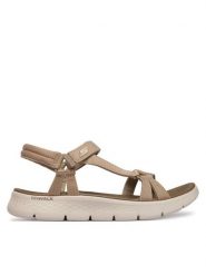 Skechers Sandały GO WALK FLEX SANDAL 141451/TPE Beżowy. Brązowe sandały damskie Skechers, bez wzorów, z materiału, bez obcasa, na płaskiej podeszwie, bez zapięcia. Za 269.99 zł.