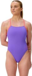 Strój kąpielowy damski Speedo Fl Solid Tie Back Af. Niebieskie kostiumy jednoczęściowe damskie Speedo, bez wzorów, z materiału, do pływania. Za 169.99 zł.