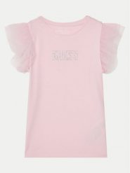 Guess T-Shirt J5RI17 K6YW4 Różowy Regular Fit. Czerwone t-shirty i topy dla dziewczynek Guess, z aplikacjami, z bawełny, bez ramiączek. Za 69.99 zł.
