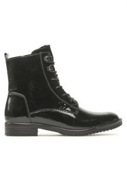 Lasocki Trzewiki WI23-DALIA3-09 Czarny. Czarne botki damskie Lasocki, z lakierowanej skóry, bez obcasa, na płaskiej podeszwie, bez zapięcia. Za 139.99 zł.