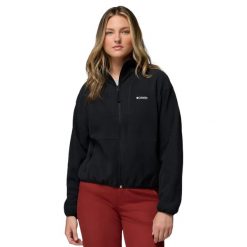 Bluza dresowa sportowa damska Sequoia Grove II FZ. Czarne bluzy sportowe damskie Columbia, xl, bez wzorów, z dresówki, bez kaptura, trekkingowe. Za 249.99 zł.