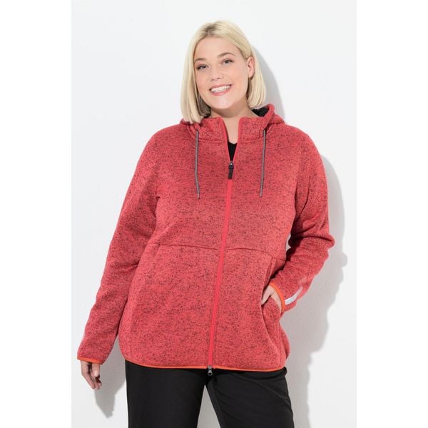 Damskie Sweter na polarze pluszowy polar dwukierunkowy suwak odblaski. Brązowe bluzy sportowe damskie Ulla Popken, na zimę, plus size, bez wzorów, z materiału, sportowe, bez kołnierzyka, plus size, bez ramiączek, bez kaptura. Za 349.99 zł.