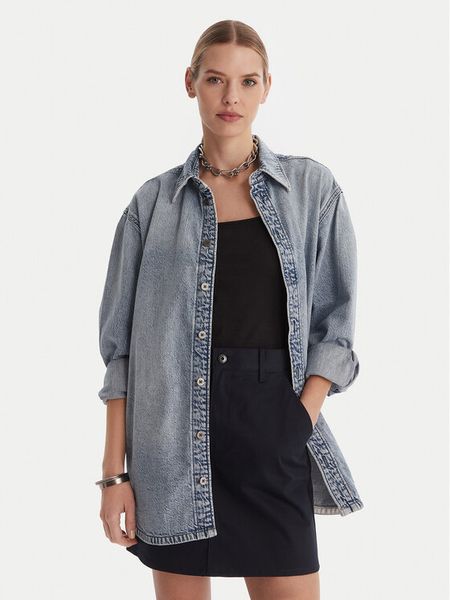 G-Star Raw Koszula jeansowa D26853-D536-G339 Niebieski Oversize. Niebieskie bluzki damskie G-Star Raw, l, bez wzorów, z bawełny, retro, bez kołnierzyka, bez ramiączek. Za 367.99 zł.