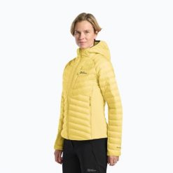 Kurtka ocieplana damska Jack Wolfskin Routeburn Pro Ins. Żółte kurtki damskie Jack Wolfskin, bez wzorów, z puchu, bez kaptura. Za 599.99 zł.