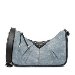 Torebka Guess Jeans. Niebieskie torebki do ręki damskie Guess Jeans, z aplikacjami, z jeansu, klasyczne, bez dodatków. Za 249.99 zł.