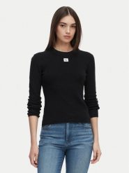 Calvin Klein Jeans Sweter LV047G309G Czarny Regular Fit. Czarne swetry damskie Calvin Klein Jeans, m, bez wzorów, z bawełny, bez kołnierzyka, bez ramiączek, bez kaptura. Za 409.99 zł.