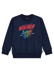 LEGO Bluza Ninjago 11010944 Granatowy Regular Fit. Niebieskie bluzy dla chłopców LEGO, bez wzorów, z bawełny, bez ramiączek, bez kaptura. Za 129.99 zł.