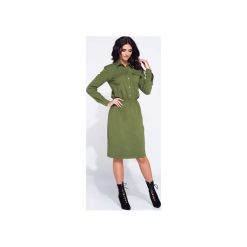Sukienka koszulowa na jesień. Czerwone sukienki damskie Bien fashion, na jesień, xxl, bez wzorów, z gumy, klasyczne, bez kołnierzyka, bez ramiączek, koszulowe. Za 159.00 zł.