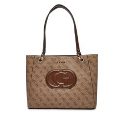 Torebka Guess. Brązowe torebki do ręki damskie Guess, z aplikacjami, klasyczne, bez dodatków. Za 379.99 zł.