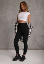 Czarne Klasyczne Legginsy High Waist z Zapiętkami Gavasa. Czarne legginsy damskie Renee, l, bez wzorów, z jeansu. Za 79.99 zł.