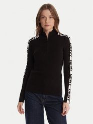 DKNY Sweter P5MSAY01 Czarny Slim Fit. Czarne swetry damskie DKNY, l, bez wzorów, z wiskozy, bez kołnierzyka, bez ramiączek, bez kaptura. Za 399.99 zł.
