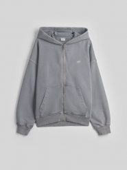 4F Bluza dresowa oversize z kapturem damska - szara S. Szare bluzy damskie 4f, na lato, s, bez wzorów, z dresówki, sportowe, bez kołnierzyka, bez ramiączek, z kapturem. Za 199.99 zł.