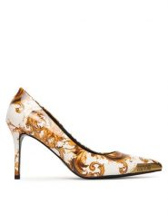 Versace Jeans Couture Szpilki 80VA3S50 ZS366 G03 Biały. Białe szpilki damskie Versace Jeans Couture, bez wzorów, z jeansu, bez obcasa, bez zapięcia. Za 989.99 zł.