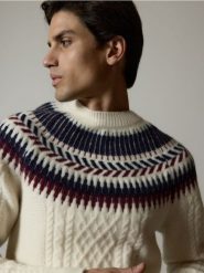 Sweter z wełną - wielobarwny. Swetry przez głowę męskie Reserved, l, bez wzorów, z dzianiny, bez kołnierzyka. W wyprzedaży za 129.99 zł.