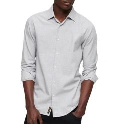 Bawełniana koszula z długim rękawem Superdry. Szare koszule męskie Superdry., xl, z aplikacjami, z bawełny, eleganckie, bez kołnierzyka, bez ramiączek. Za 304.15 zł.