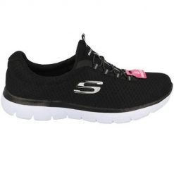 Buty do biegania damskie Skechers Sneaker Summits. Czarne obuwie sportowe damskie Skechers, bez wzorów, z materiału, do biegania, Skechers Sport. Za 289.99 zł.
