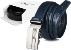 Beltimore BELTIMORE granatowy pasek męski ze skóry naturalnej A26. Niebieskie paski damskie Beltimore, bez wzorów, ze skóry. Za 71.49 zł.