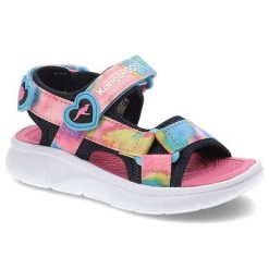 Kolorowe Sandały Kangaroos Wygodne Buty Dziecięce. Czerwone sandały dziewczęce KangaRoos, z materiału, bez zapięcia. Za 129.00 zł.