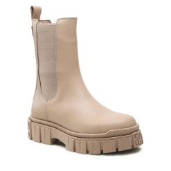 Sztyblety GINO ROSSI. Brązowe botki damskie Gino Rossi, bez obcasa, na płaskiej podeszwie, bez zapięcia. Za 449.99 zł.