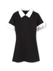 Karl Lagerfeld Kids Sukienka codzienna Z30462 S Czarny Regular Fit. Czarne sukienki dla dziewczynek Karl Lagerfeld Kids, bez wzorów, z syntetyku, bez ramiączek. Za 259.99 zł.