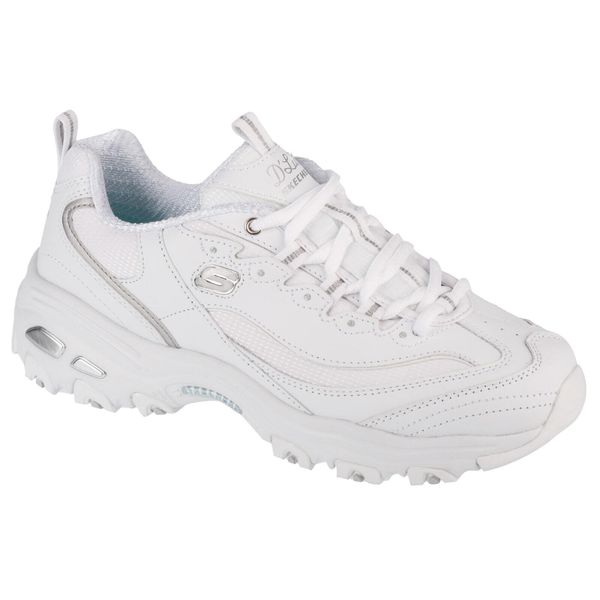 Buty do chodzenia damskie Skechers D'lites-Endless Dream. Białe obuwie sportowe damskie Skechers, bez wzorów, z materiału, trekkingowe, Skechers Sport. Za 329.99 zł.