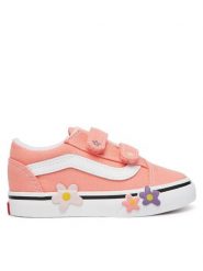 Vans Tenisówki Old Skool V Flower VN000Z5XGSB1 Koralowy. Pomarańczowe trampki i tenisówki dziewczęce Vans, bez wzorów, z materiału, bez zapięcia. Za 239.99 zł.