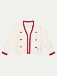Guess Kardigan K5GR00 Z3N01 Écru Regular Fit. Swetry dla dziewczynek Guess, z aplikacjami, z bawełny, bez kołnierzyka, bez ramiączek, bez kaptura. Za 119.99 zł.